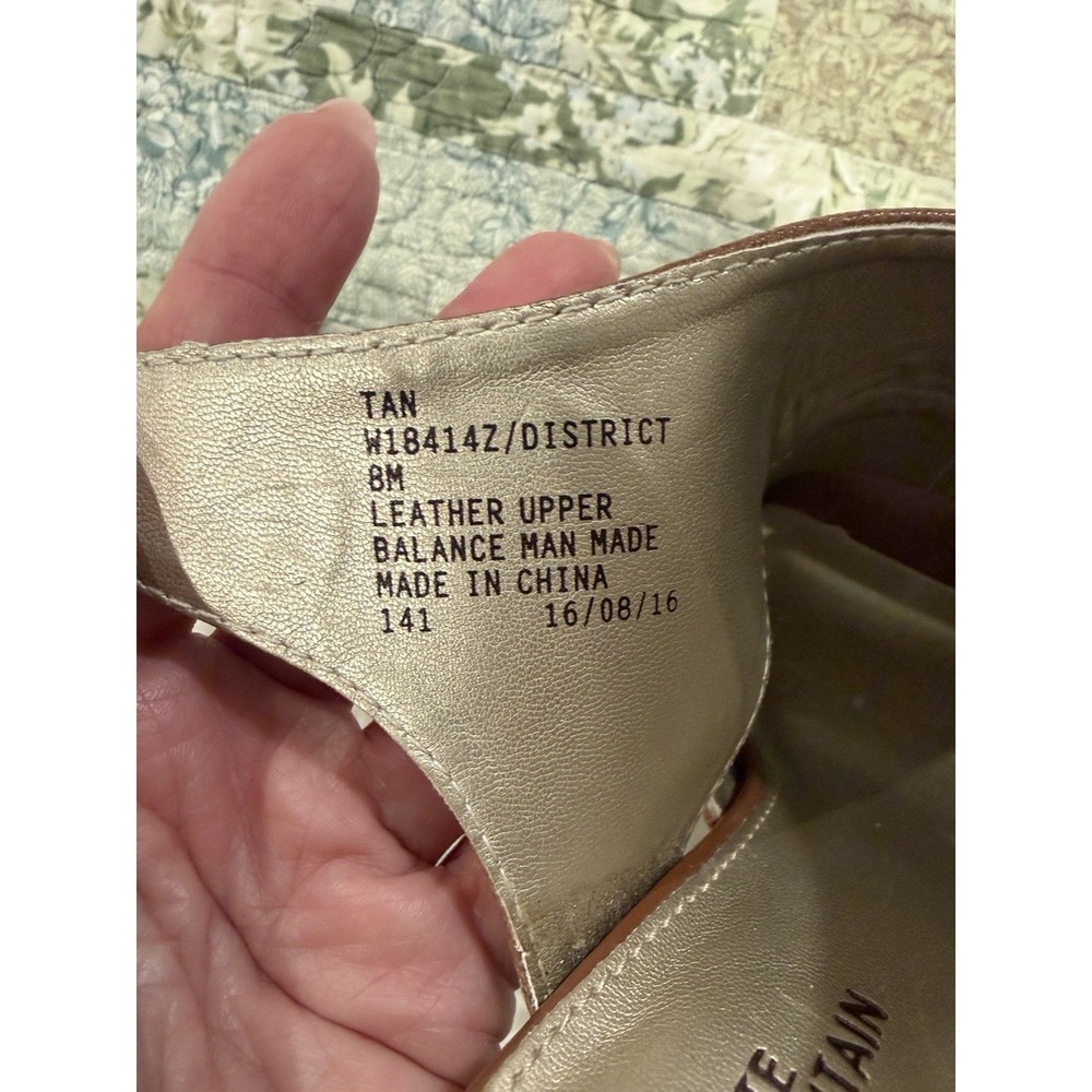 White Mountain~ District~8M~ Brown Leather Peep Toe Slingback Block High Heels - Picture 2 of 14